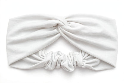 Diadema Blanco Nudo Torcido | Tela Suave Ancha
