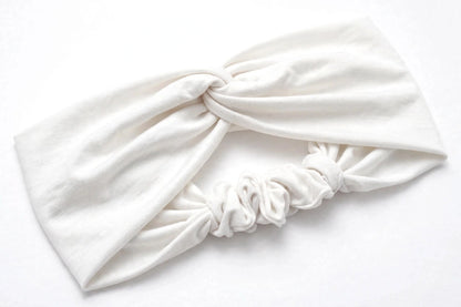 Diadema Blanco Nudo Torcido | Tela Suave Ancha