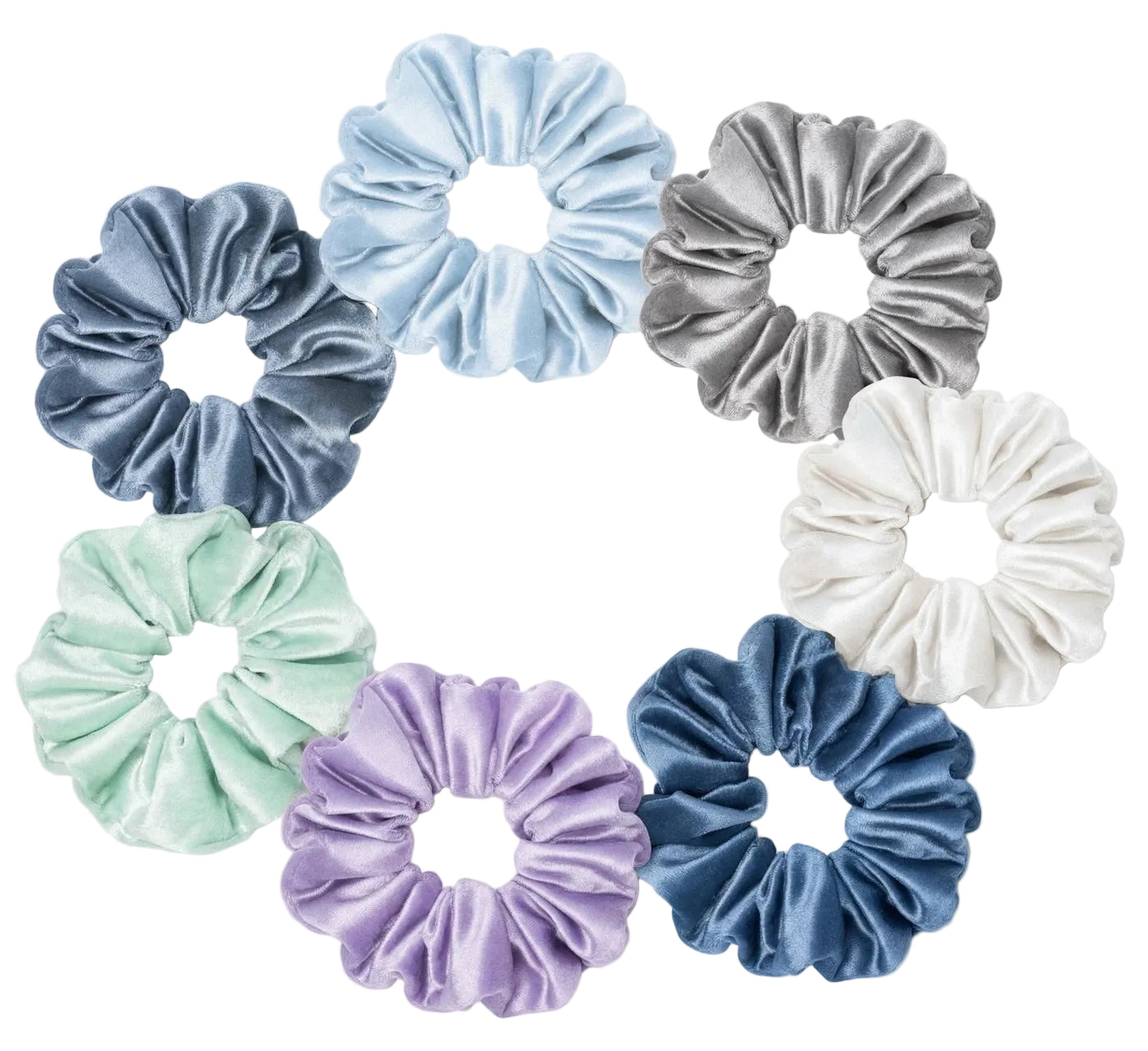 Set 7 Scrunchies Satín - XXL Winter Frost